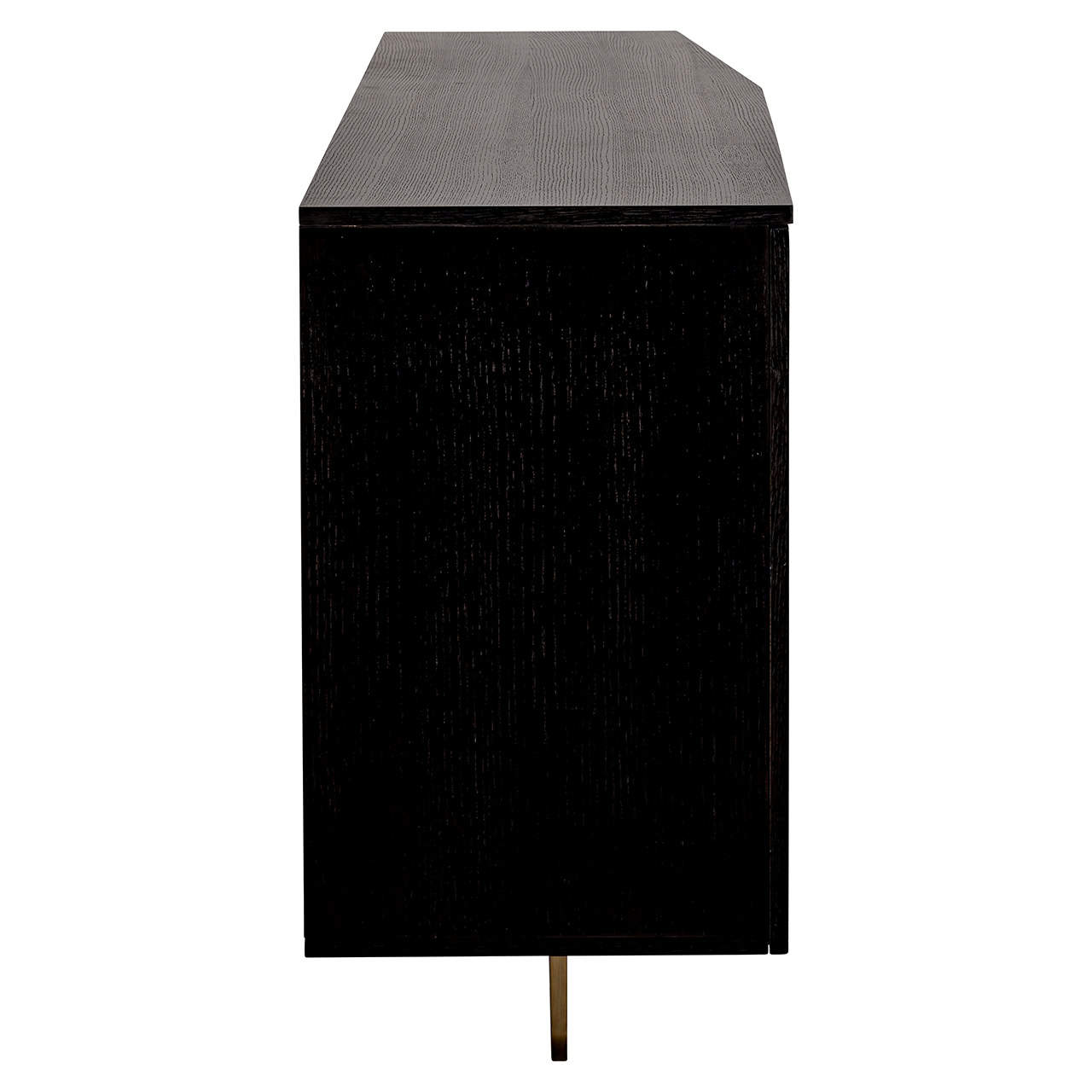 Richmond Interiors Dax Black Oak Wood & Gold Sideboard