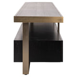 Richmond Interiors Diddley Black Oak Wood & Gold TV Unit