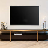 Richmond Interiors Diddley Black Oak Wood & Gold TV Unit
