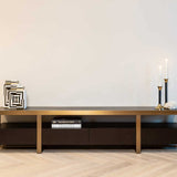 Richmond Interiors Diddley Black Oak Wood & Gold TV Unit