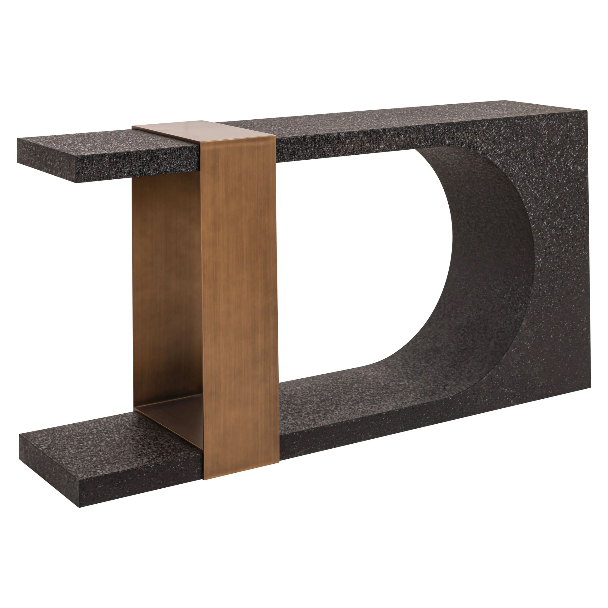Richmond Interiors Bazel Console Table in Black/Gold