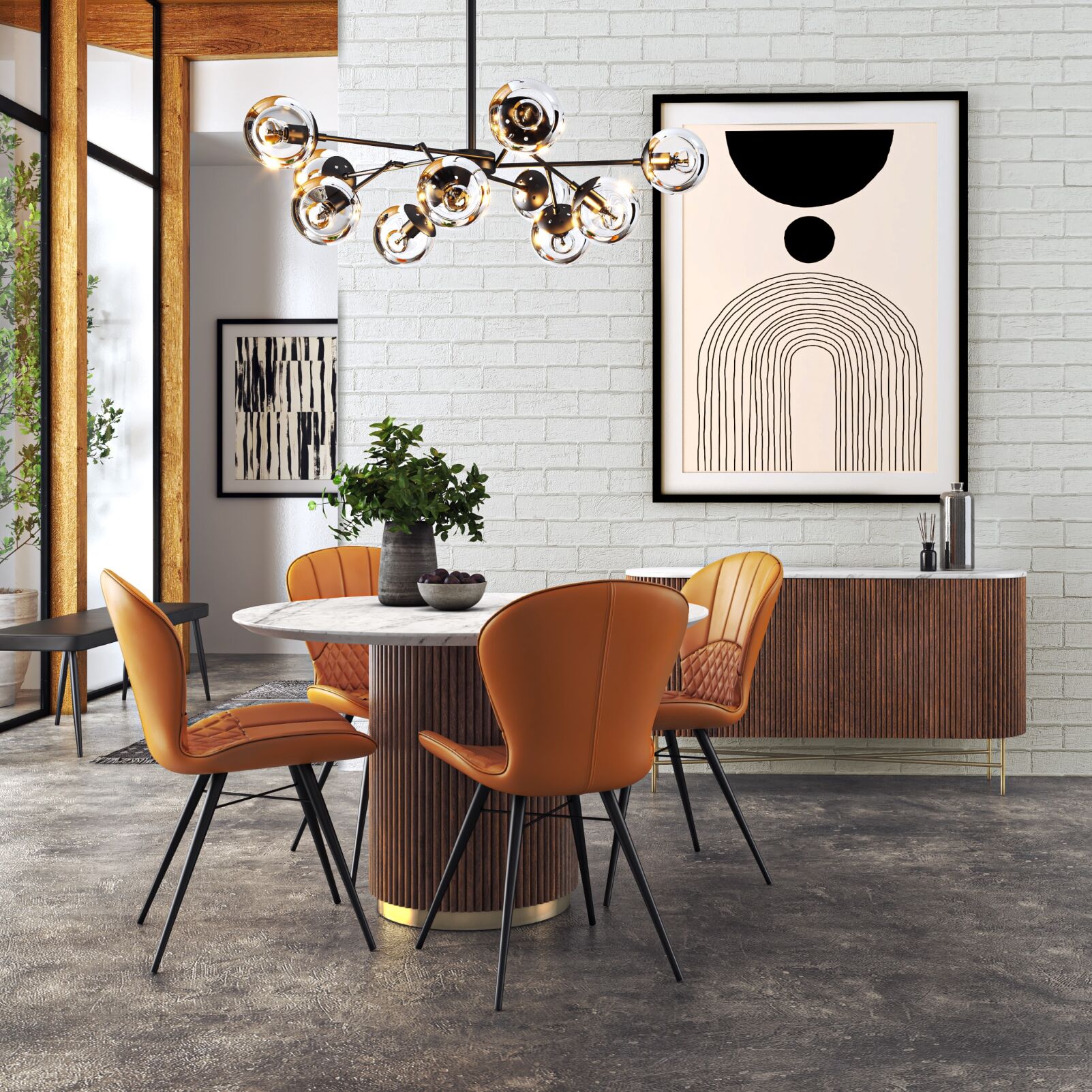 Jasmine Round Dining Table - Marble Top