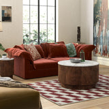 Jasmine Mango Brass Ribbed Marble Coffee Table