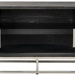 Blackbone Black Oak and Silver 4 Door TV Unit - 220cm-Belmont Interiors