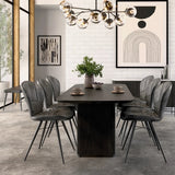 Lucerne Oval 200cm Dining Table - Black Ribbed Fluted
