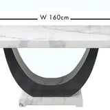 Omni White Marble Dining Table - 160cm