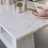 Romeo 160cm White Marble Dining Table