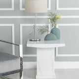Olympus Square White Marble Lamp Table