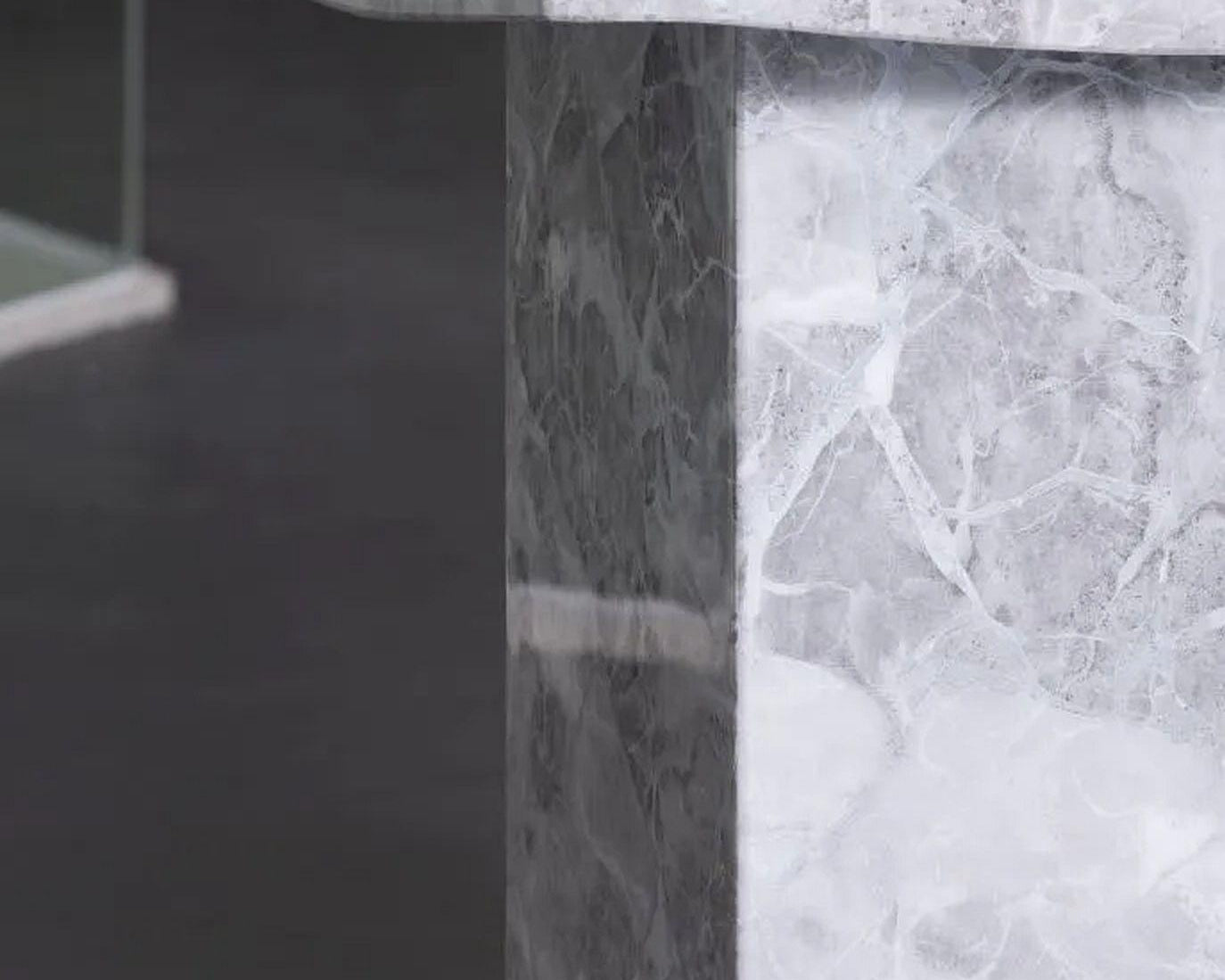 Anzara Square Grey Marble Lamp Table