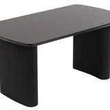 Zeno Black Oval Dining Table with Fluted Ribbed Double Pedestal Base - 160cm