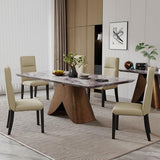 Amira Beige Marble Dining Table - 180cm