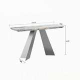 Tona White Marble Console Table