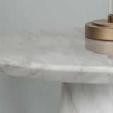 Riviera White Marble Round Side Table