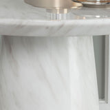 Riviera White Marble Round Side Table