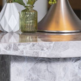 Anzara Square Grey Marble Lamp Table
