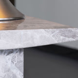 Anzara Square Grey Marble Lamp Table