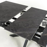 Regent 140-180cm Grey Ceramic Marble Centre Extending Dining Table