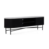 Lucerne 180cm Media Stand TV Unit Black Fluted