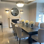 Sorrento Modern Design 10-Seater Dining Table in Textured Dark Oak Veneer-Esme Furnishings