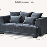 The Gracemary Steel Grey Boucle 3 + 2 Seater Premium Sofa Steel Boucle Fabric