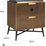 Richmond Ironville Golden 2 Drawer Bedside Cabinet-Belmont Interiors