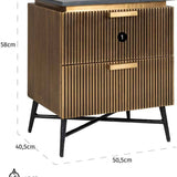 Richmond Ironville Golden 2 Drawer Bedside Cabinet-Belmont Interiors