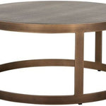 Bloomingville Shagreen Faux Leather Top Round Coffee Table (Set of 2)-Belmont Interiors