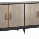Bloomingville Shagreen Faux Leather 4 Door Sideboard-Belmont Interiors