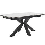 Phoenix 160-240cm White Ceramic Marble Extending Table-Esme Furnishings