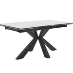 Phoenix 160-240cm White Ceramic Marble Extending Table-Esme Furnishings