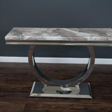 Arianna 120cm Beige Sand Marble Console Table-Esme Furnishings