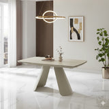 Carletti 160-240cm Italian Cream & Beige Travertine Ceramic Marble Side Extending Dining Table