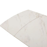 Regent 160-240cm White/Gold Swivel Ceramic Marble Extending Dining Table