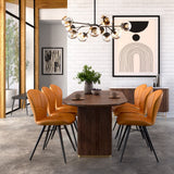 Jasmine Mango Brass Ribbed Oval 200cm Dining Table - Wood Top