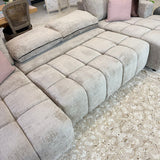 Sena Large Beige Plush Velvet Luxury U Shape Sofabed Sofa