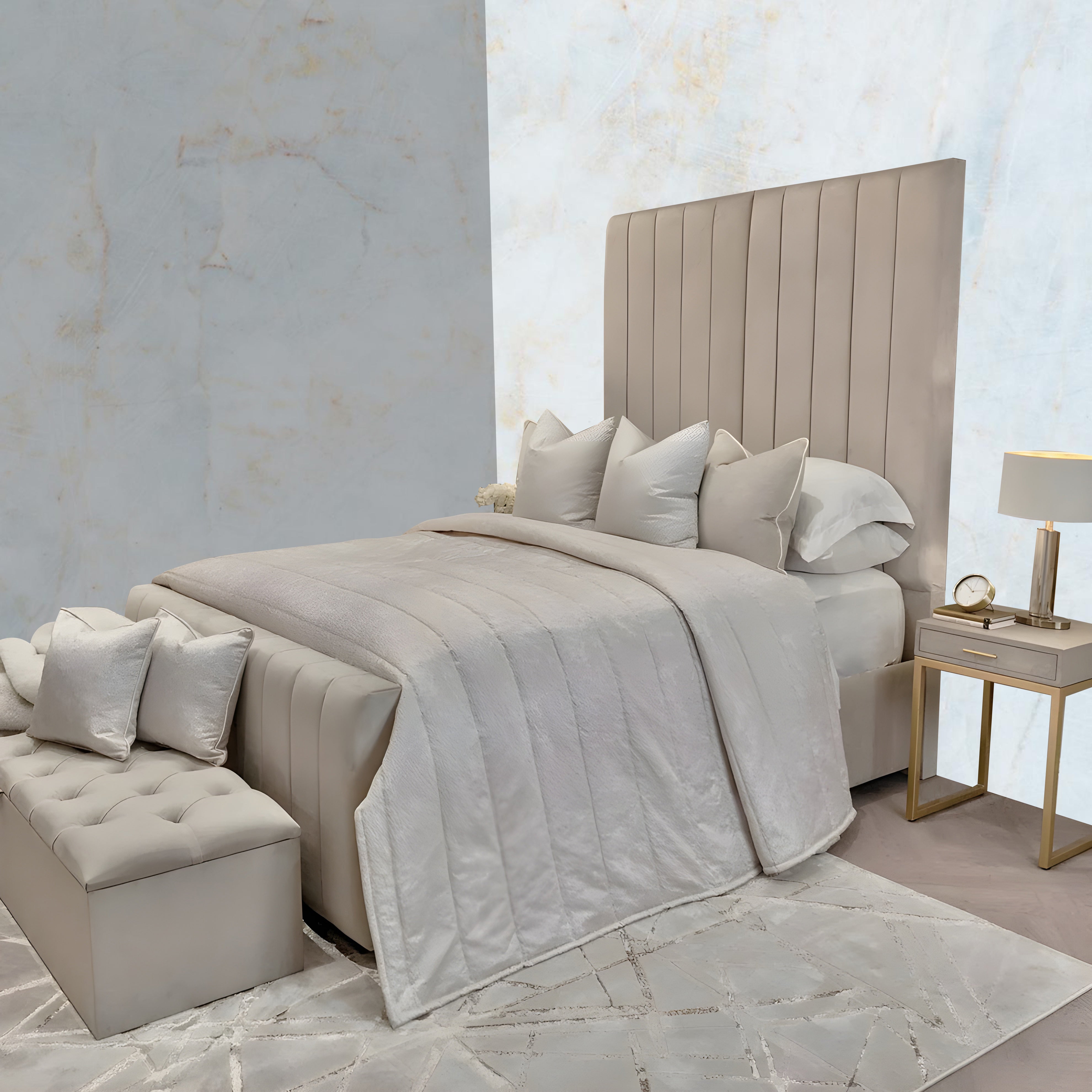 The Savannah Panel Upholstered Plush Velvet Bed Frame