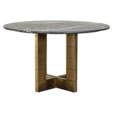 Richmond Interiors Collada Black/Gold Round Oval 130cm Dining Table