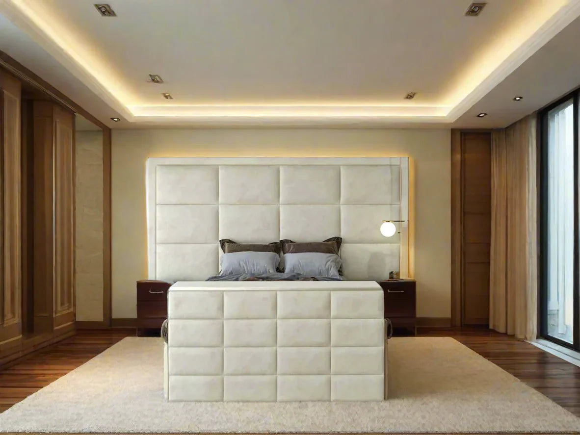 The Hilton Luxury Panel Velvet TV Bed