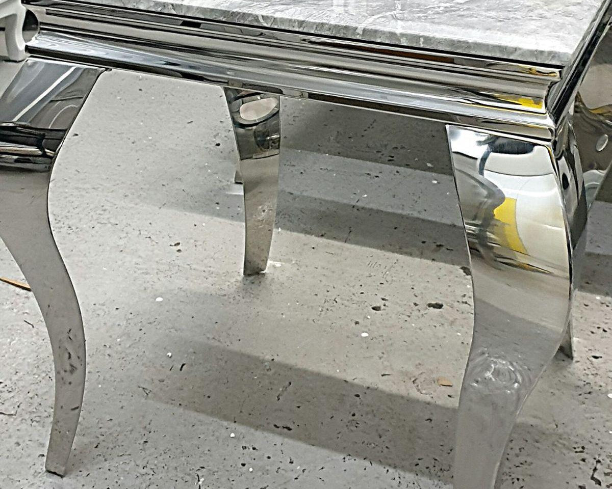 Louis Grey Marble Lamp Table-Esme Furnishings