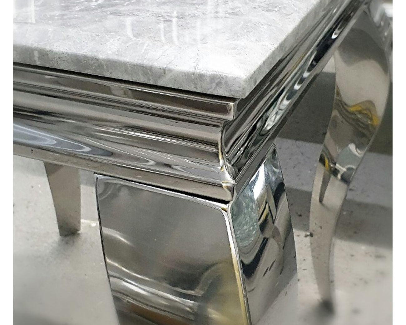Louis 140cm Marble & Chrome Console Table 2 Colours-Esme Furnishings