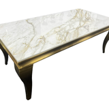 Louis Gold Ceramic Marble Coffee Table