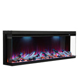 Maison 50 Inch 2025 Panoramic Smart Alexa Media Wall Fire 3 Sided Glass LED WiFi Electric UHD Fireplace