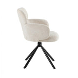Monaco Pandora Beige Ceramic Marble Extendable Dining Table 160-240cm with Tuscany Beige Velvet 360° Swivel Chairs