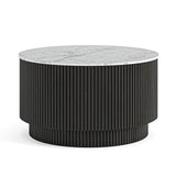 Lucerne Coffee Table Black Ribbed Fluted