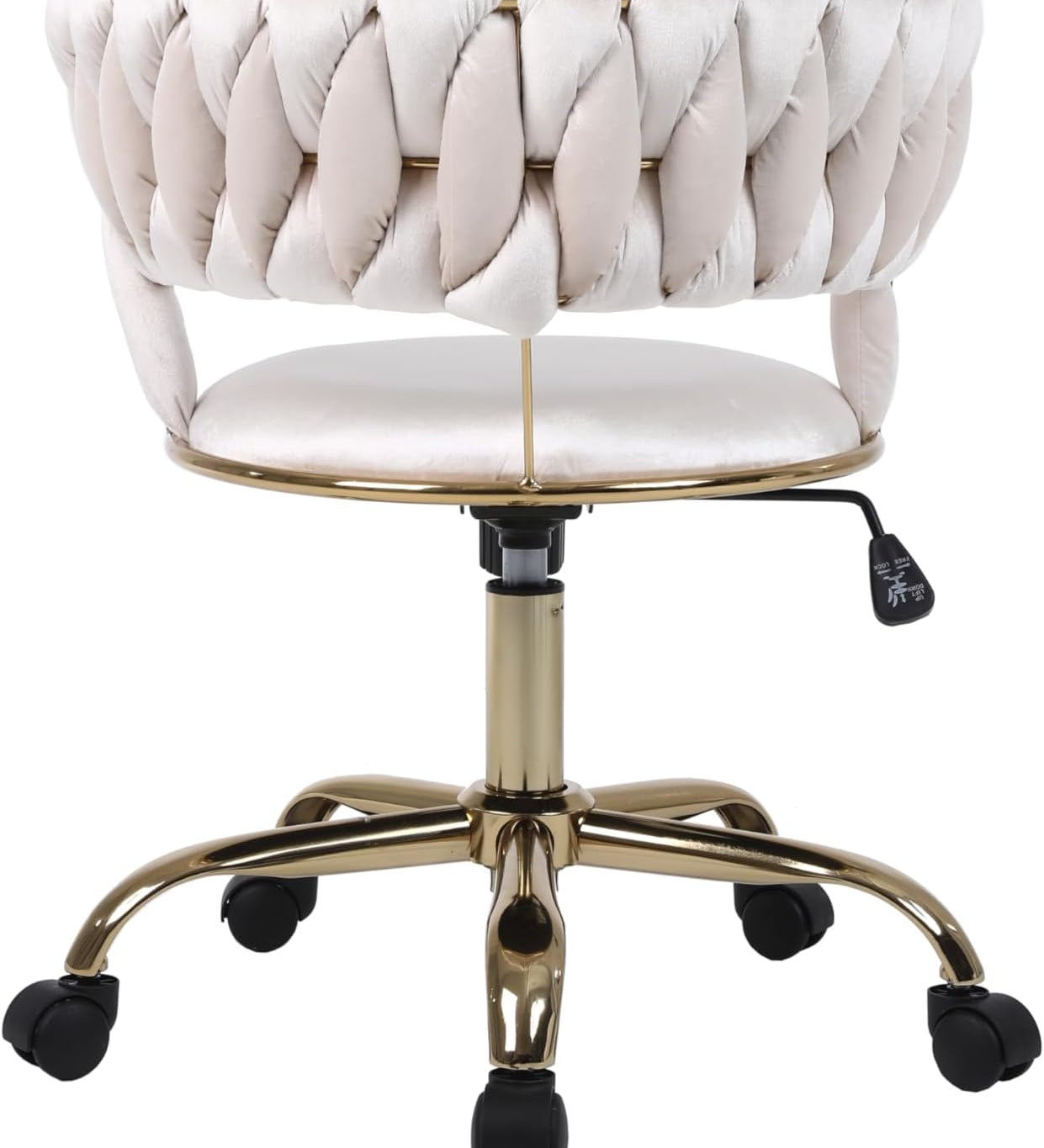 Camilla Luxury Cream & Gold Velvet Salon Office Chair Gold Legs