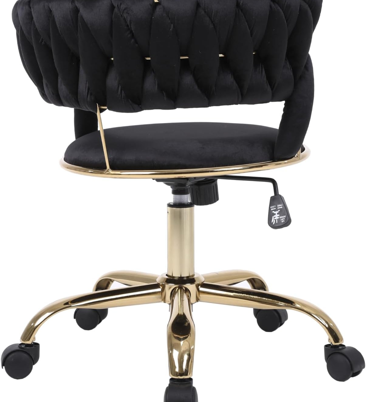 Camilla Luxury Black & Gold Velvet Salon Office Chair Gold Legs