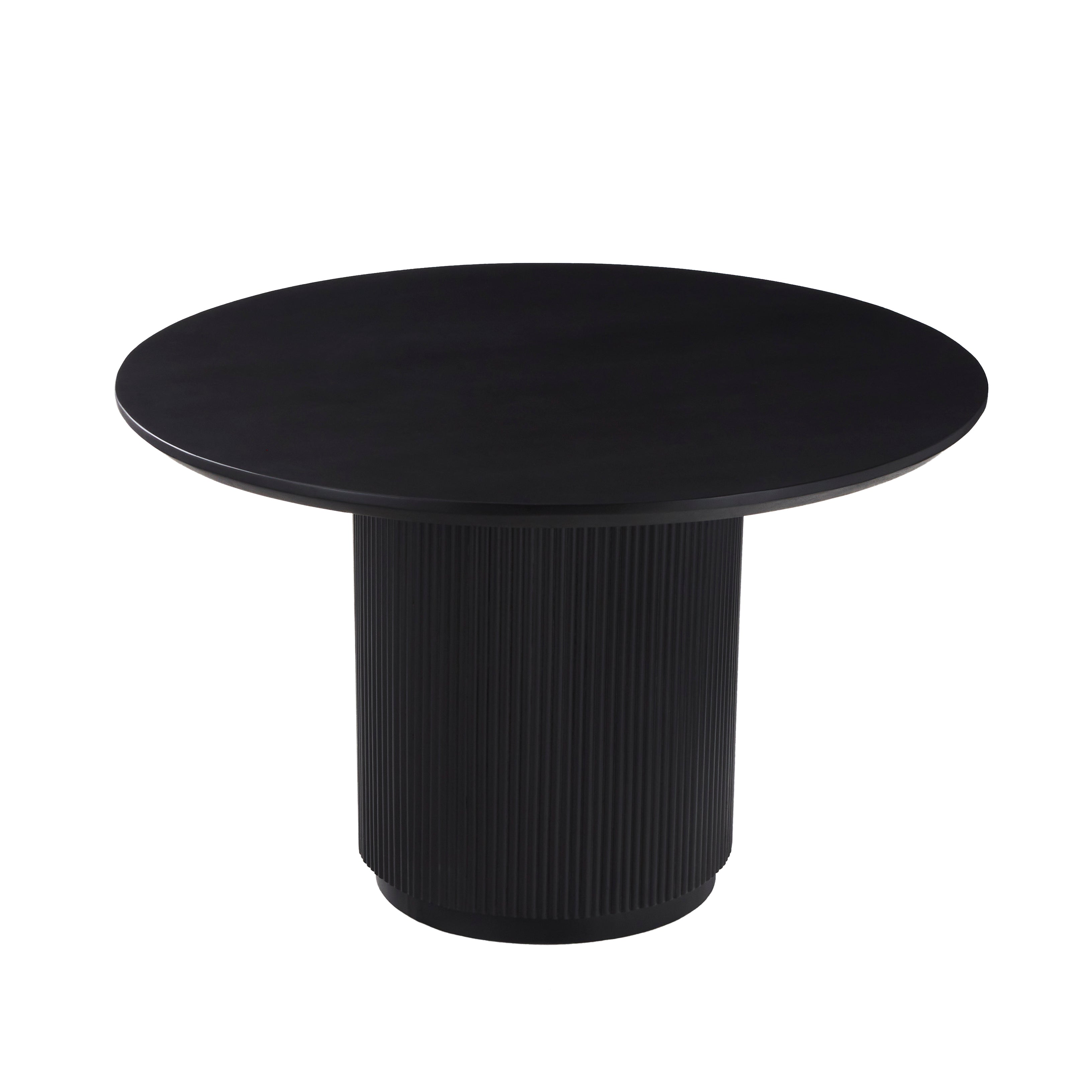 Lucerne Black Ribbed Fluted Marble 120cm Round Dining Table