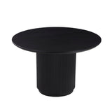 Lucerne Black Ribbed Fluted Marble 120cm Round Dining Table