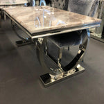 Arianna 180CM Marble & Chrome Dining Table - 5 Colours-Esme Furnishings