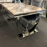 Arianna 180CM Marble & Chrome Dining Table - 5 Colours-Esme Furnishings